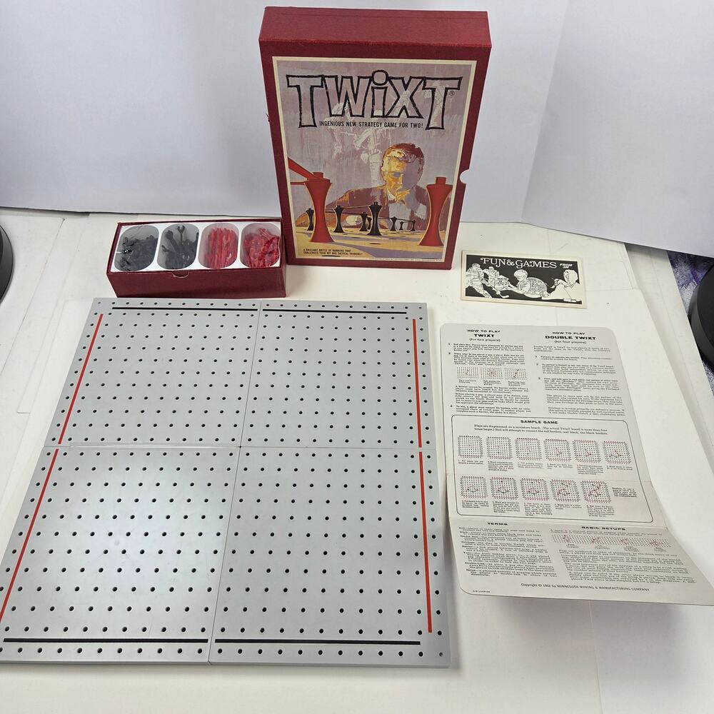 Vintage 1962 3M TwixT Bookshelf Strategy Board Game Complete Excellent